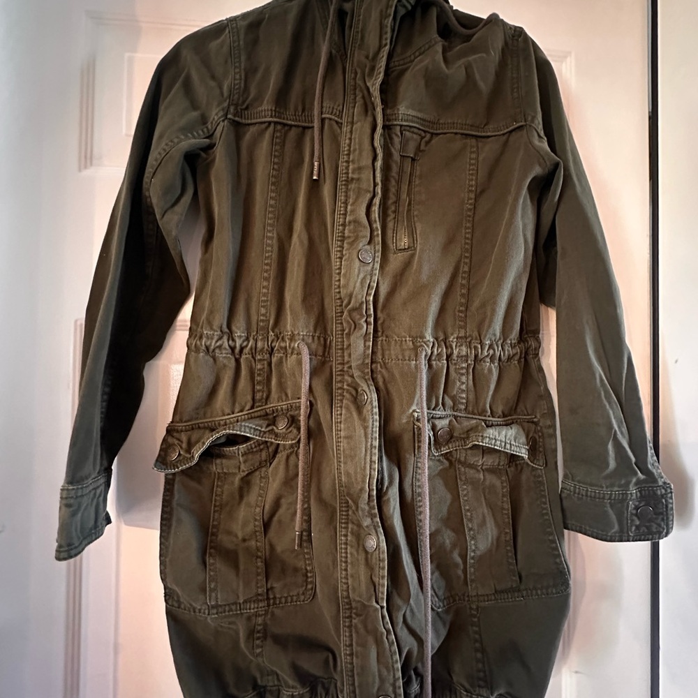 Abercrombie & Fitch Womens Utility Lightweight Hooded Army Green Jacket - XS